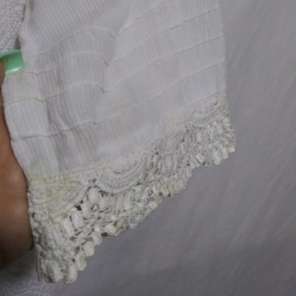 Sheep Clothing Elegant White Tunic with Lace Trim Natural Size S - Picture 9 of 10